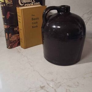 Antique Crock Jug, salt glaze, crockery, pottery, Americana, home decor